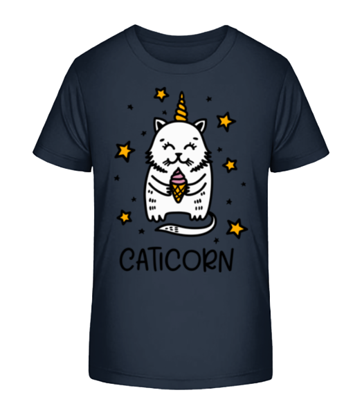 Caticorn - Detské bio tričko Stanley Stella - Namornícka modrá - Predné