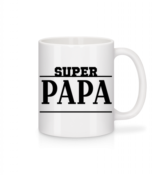 Super Papa - Keramický hrnček - Biela - Predné