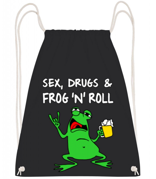 Sex Drugs Frog'n'Roll - Batoh so šnúrkami - Čierna - Predné