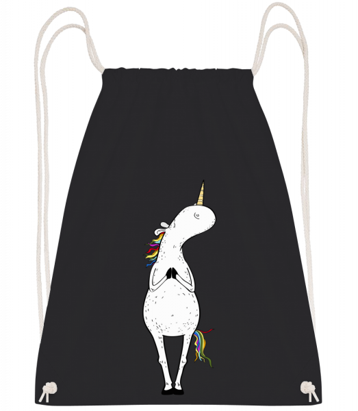 Yoga Unicorn The Tree - Drawstring batoh so šnúrkami - Čierna1 - Predné