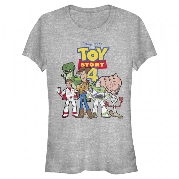 Pixar - Toy Story - Skupina Toy Crew - Dámske Tričko - Melírovo šedá - Predné