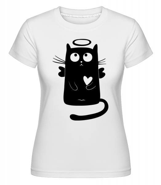 angel Cat -  Shirtinator tričko pre dámy - Biela - Predné