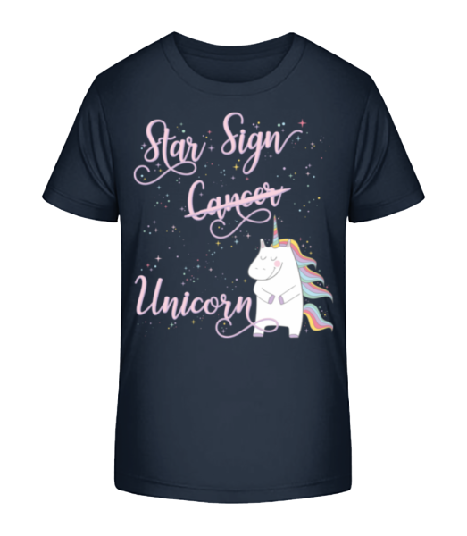 Star Sign Unicorn Cancer - Detské bio tričko Stanley Stella - Namornícka modrá - Predné