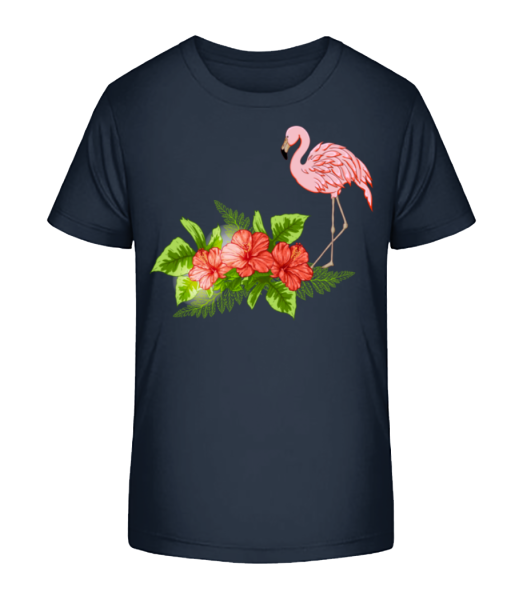 Flamingo In Paradise - Detské bio tričko Stanley Stella - Namornícka modrá - Predné