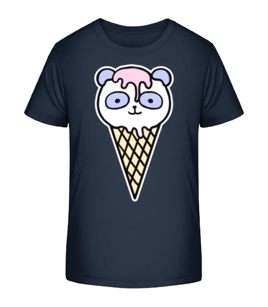 Panda  Ice Creme - Detské bio tričko Stanley Stella - Namornícka modrá - Predné