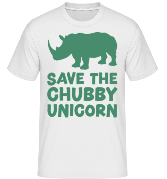 Save The Chubby Unicorn -  Shirtinator tričko pre pánov - Biela - Predné
