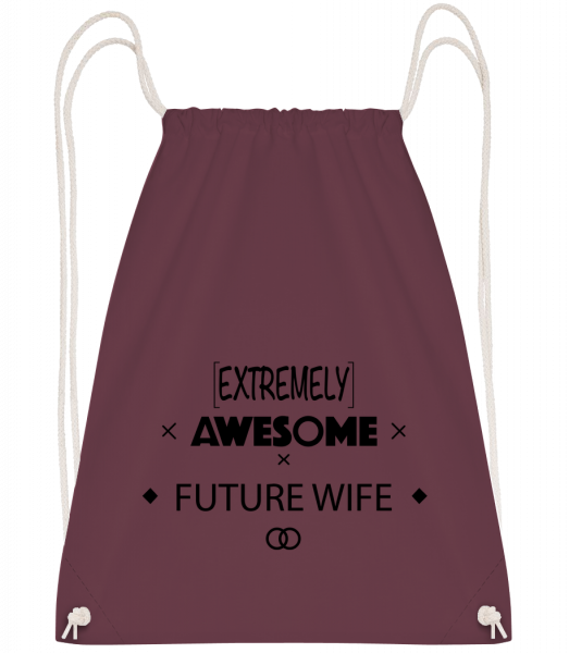 Awesome Future Wife - Drawstring batoh so šnúrkami - Bordeaux - Predné