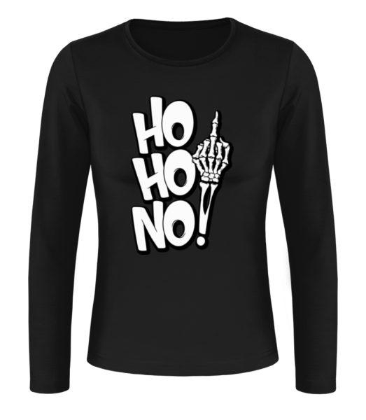 Ho Ho Žiadne - Dámske tričko s dlhým rukávom basic - Čierna - Predné