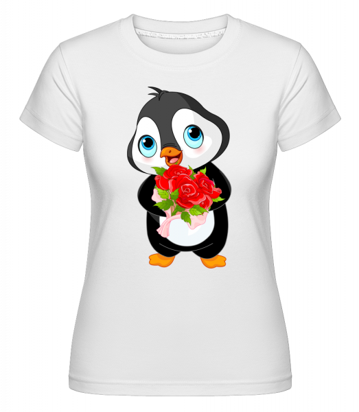 Cute Love Penguin -  Shirtinator tričko pre dámy - Biela - Predné