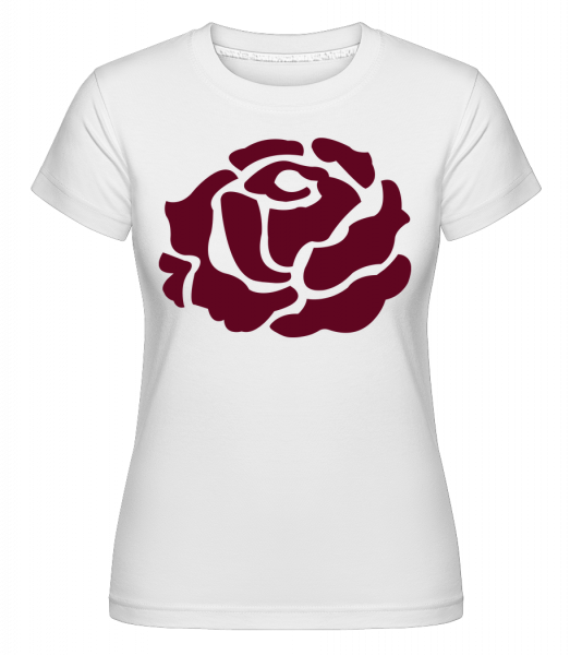 Červená ruža -  Shirtinator tričko pre dámy - Biela - Predné