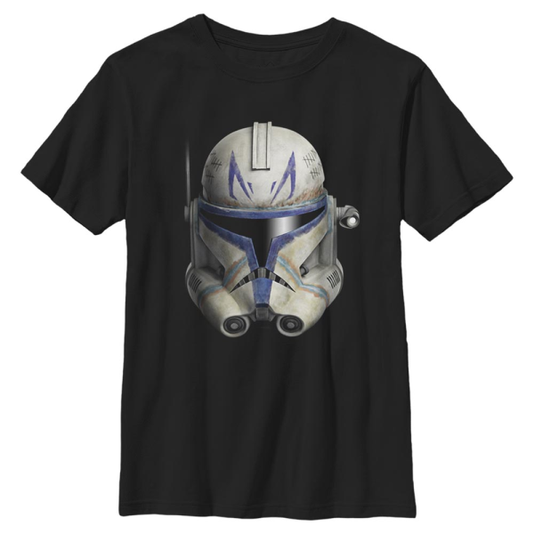 Star Wars - Klonové vojny - Trooper Rex Face - Detské Tričko - Čierna - Predné