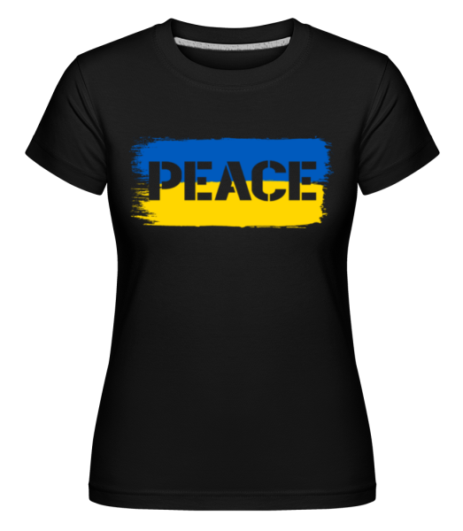 Mier Ukrajina vlajka -  Shirtinator tričko pre dámy - Čierna - Predné