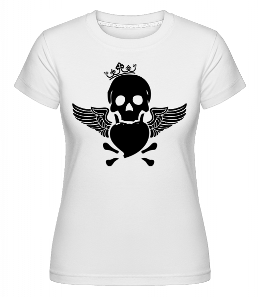 Skull Heart -  Shirtinator tričko pre dámy - Biela - Predné