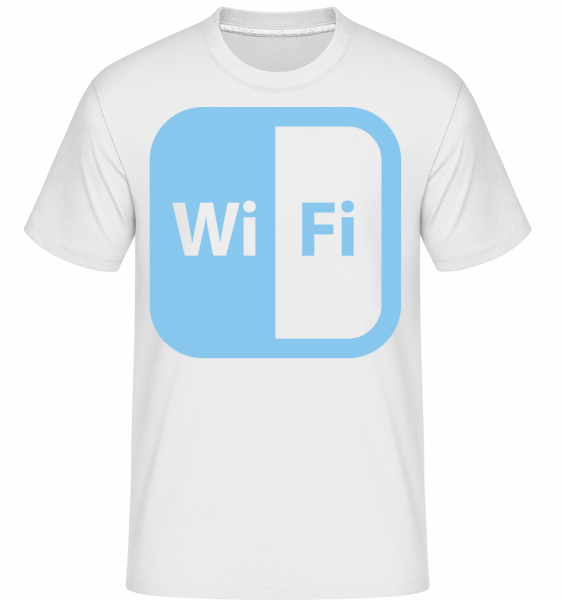 WiFi Icon Modrá -  Shirtinator tričko pre pánov - Biela - Predné