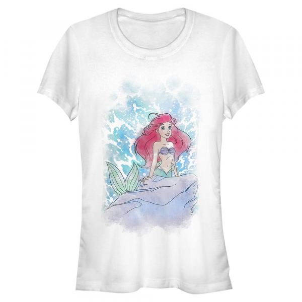 Disney - Malá morská víla - Malá mořská víla Watercolor Splash - Dámske Tričko - Biela - Predné