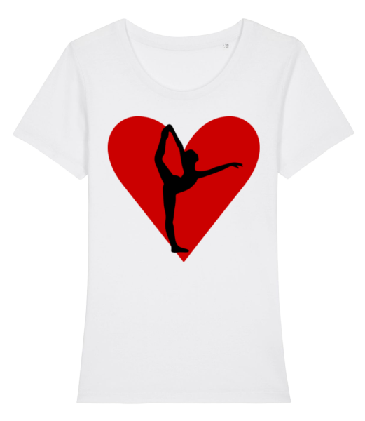 Yoga Heart - Dámske bio tričko Stanley Stella - Biela - Predné