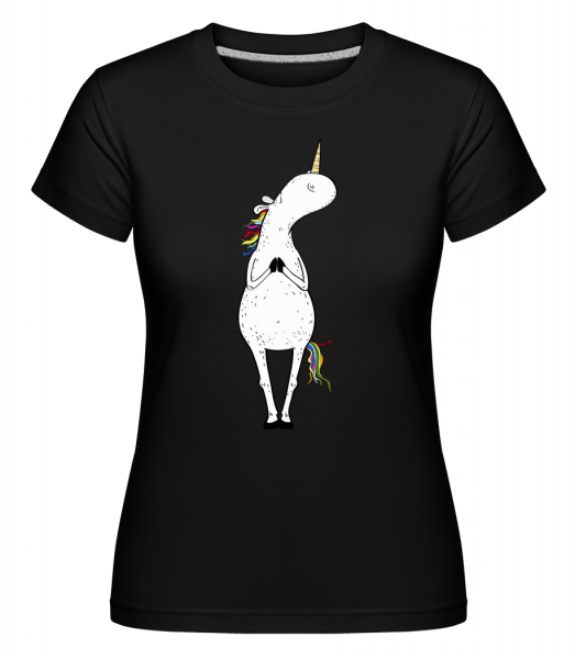 Yoga Unicorn The Tree -  Shirtinator tričko pre dámy - Čierna - Predné