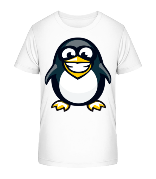 Happy Penguin - Detské bio tričko Stanley Stella - Biela - Predné