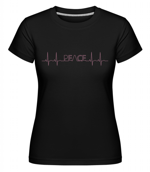 peace Heartbeat -  Shirtinator tričko pre dámy - Čierna1 - Predné