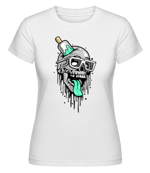 Coloured Skull -  Shirtinator tričko pre dámy - Biela - Predné