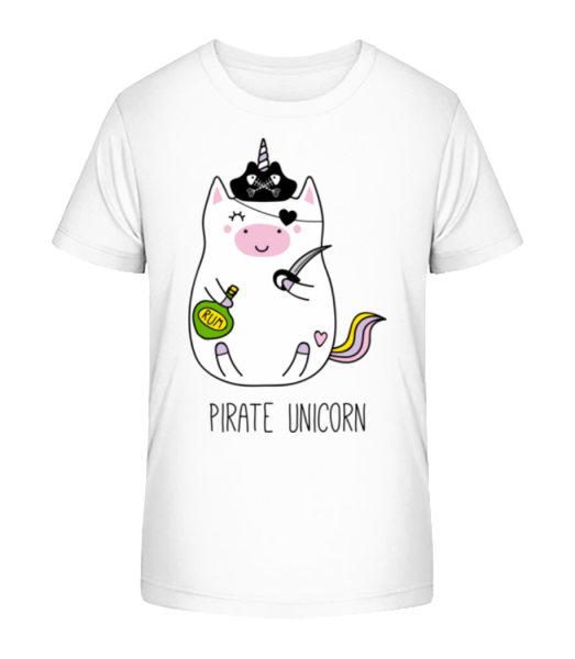 Pirate Unicorn - Detské bio tričko Stanley Stella - Biela - Predné