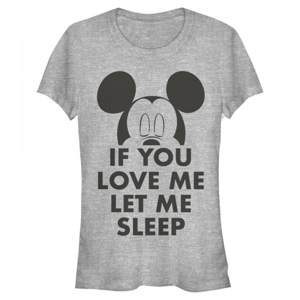 Disney - Mickey Mouse - Mickey Mouse Let Me Sleep - Dámske Tričko - Melírovo šedá - Predné