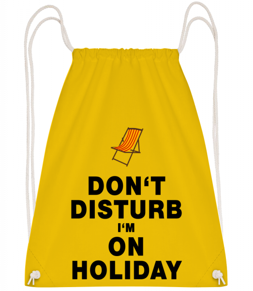 Don't Disturb I'm On Holiday - D - Drawstring batoh so šnúrkami - Žltá - Predné
