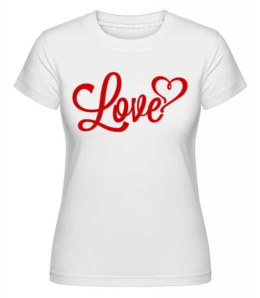 Love Sign Red -  Shirtinator tričko pre dámy - Biela - Predné