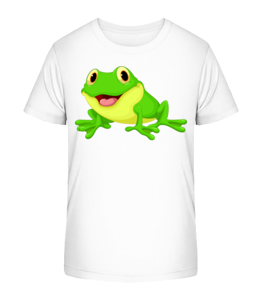Žaba s otvorenými ústami - Detské bio tričko Stanley Stella - Biela - Predné