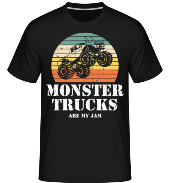 Retro Sun Monster Truck -  Shirtinator tričko pre pánov - Čierna - Predné