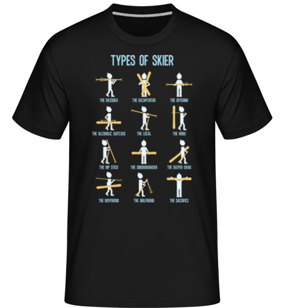 Types Of Skier -  Shirtinator tričko pre pánov - Čierna - Predné