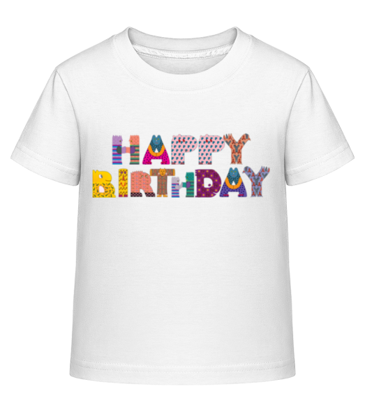 Happy Birthday Letters - Detské Shirtinator tričko - Biela - Predné
