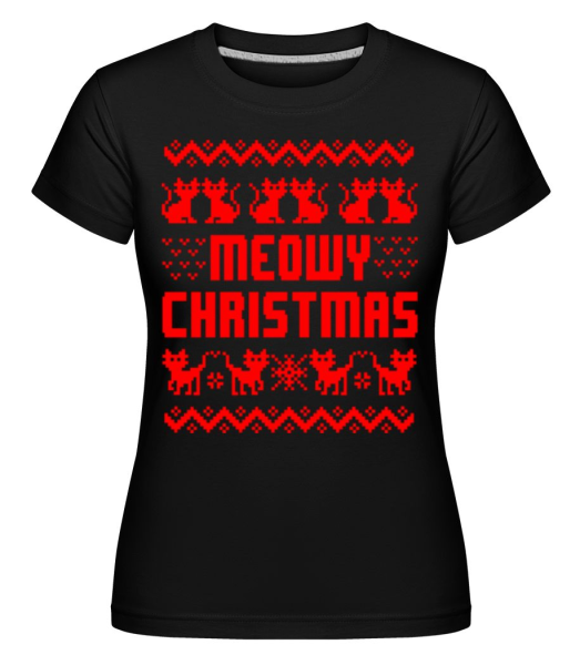 Meowy Christmas -  Shirtinator tričko pre dámy - Čierna - Predné