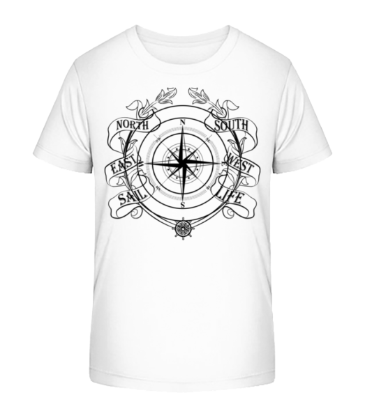 Sailing Compass - Detské bio tričko Stanley Stella - Biela - Predné