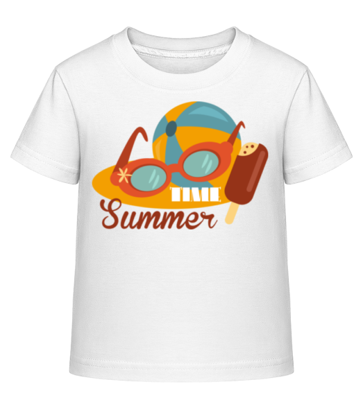 Summer Time Logo - Detské Shirtinator tričko - Biela - Predné