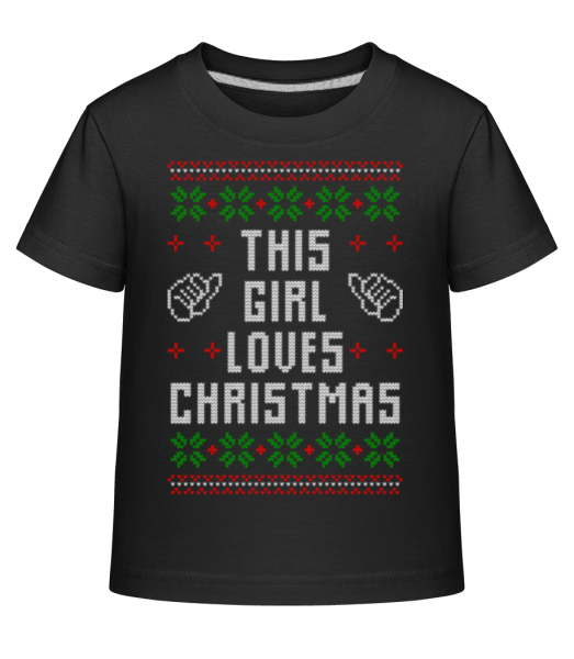 This Girl Loves Christmas - Detské Shirtinator tričko - Čierna - Predné
