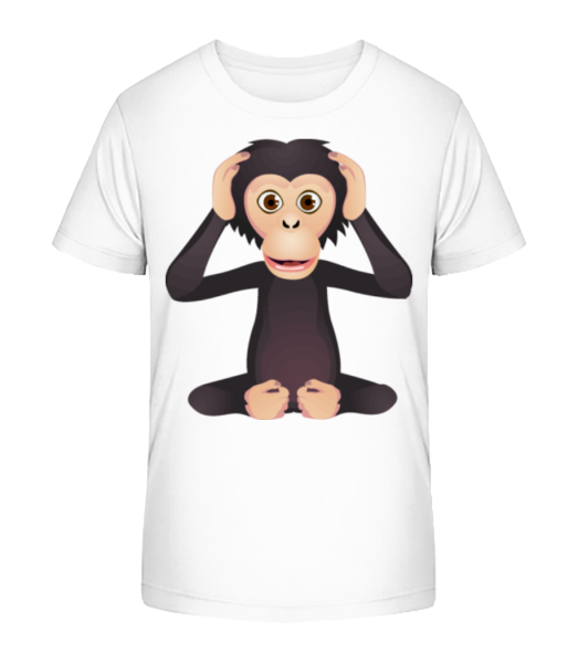 hluchý Monkey - Detské bio tričko Stanley Stella - Biela - Predné