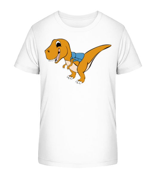 Roztomilý Dino sa sáčkom - Detské bio tričko Stanley Stella - Biela - Predné