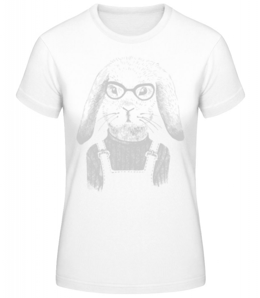 Hipster Rabbit - Dámske basic tričko - Biela - Predné