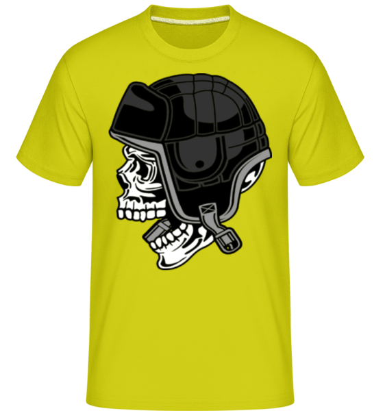 Skull Helmet -  Shirtinator tričko pre pánov - Limetková - Predné