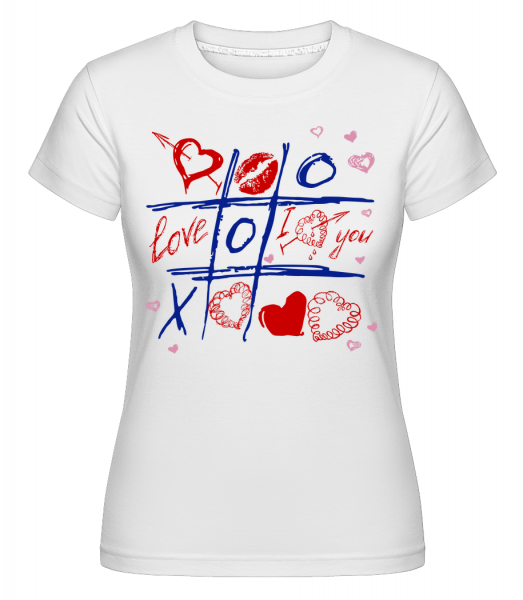 Láska Raster Valentine -  Shirtinator tričko pre dámy - Biela - Predné