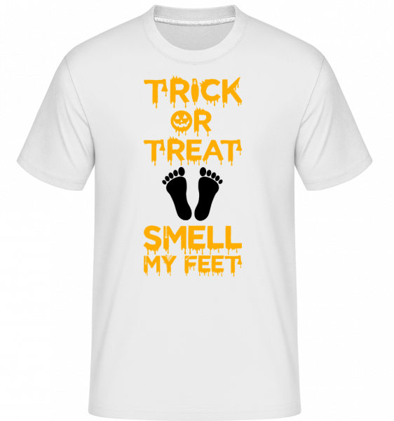 Trick Or Treat, Smell My Feet -  Shirtinator tričko pre pánov - Biela - Predné
