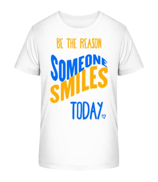 Buď dôvodom prečo sa dnes niekto usmeje - Detské bio tričko Stanley Stella - Biela - Predné