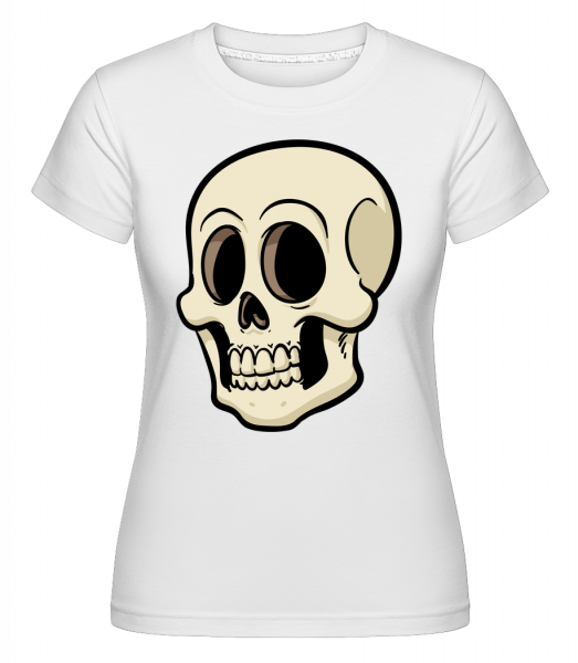 cartoon Skull -  Shirtinator tričko pre dámy - Biela - Predné