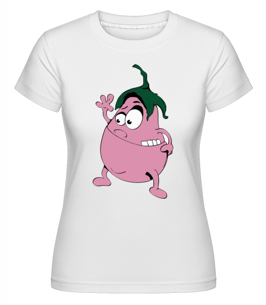 blázon Baklažán -  Shirtinator tričko pre dámy - Biela - Predné
