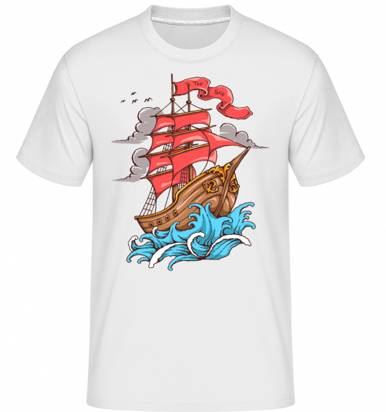 Ship Sail To The Sea -  Shirtinator tričko pre pánov - Biela - Predné