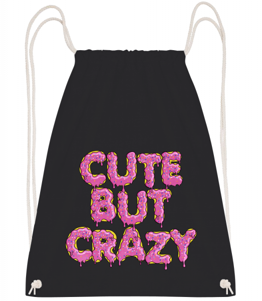 Cute But Crazy - Drawstring batoh so šnúrkami - Čierna1 - Predné