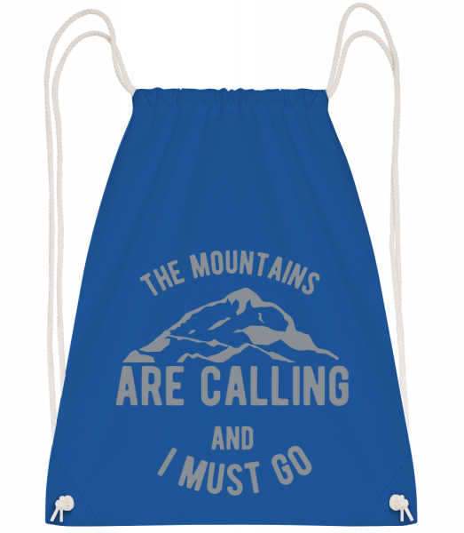 The Mountains Are Calling - Drawstring batoh so šnúrkami - Kráľovská modrá - Predné