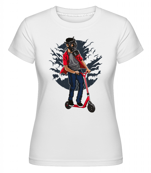 Gasmask Rider -  Shirtinator tričko pre dámy - Biela - Predné
