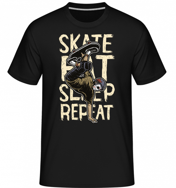 Skate Eat Sleep Repeat -  Shirtinator tričko pre pánov - Čierna - Predné